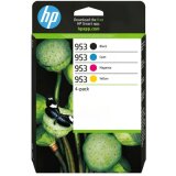 HP 953XL High Yield Ink Cartridge 4-Pack CMY (1,600 Pages) K (2,000 Pages)