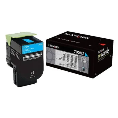 Original OEM Toner Cartridge Lexmark 702HC (70C2HC0) (Cyan)