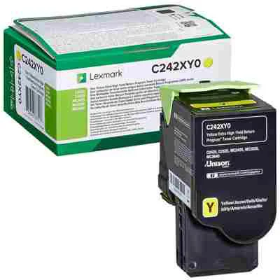 Original OEM Toner Cartridge Lexmark C242 (C242XY0) (Yellow)