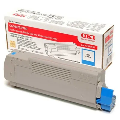 Original OEM Toner Cartridge Oki C5600 5700 (43381907) (Cyan)