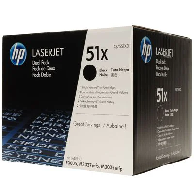 Original OEM Toners HP 51X (Q7551XD) (Black) (2-pack)