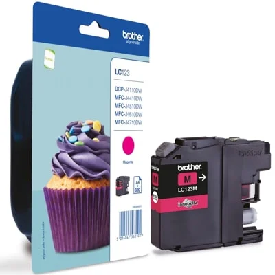 Original OEM Ink Cartridge Brother LC-123 M (LC123M) (Magenta)