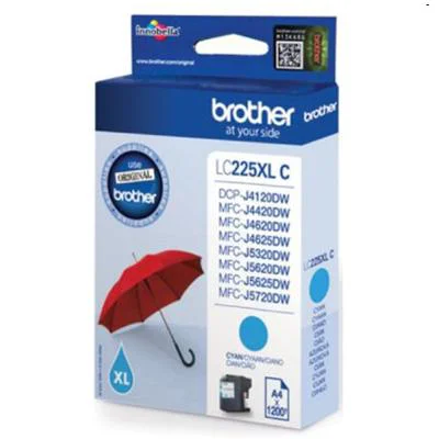 Original OEM Ink Cartridge Brother LC-225 XL C (LC225XLC) (Cyan)