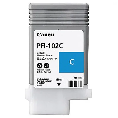 Original OEM Ink Cartridge Canon PFI-102C (CF0896B001A) (Cyan)