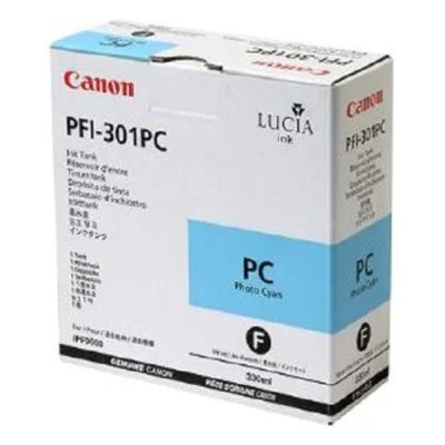 Original OEM Ink Cartridge Canon PFI-301PC (1490B001) (Cyan Photo)