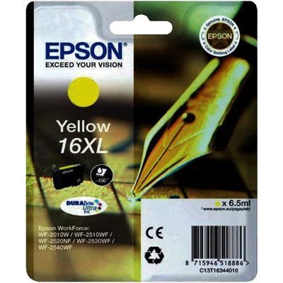 Original OEM Ink Cartridge Epson T1634 (16XL) (C13T16344010) (Yellow)