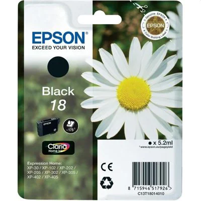 Original OEM Ink Cartridge Epson T1801 (C13T18014010) (Black)