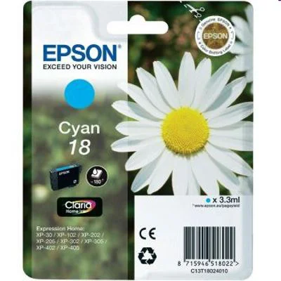 Original OEM Ink Cartridge Epson T1802 (C13T18024010) (Cyan)