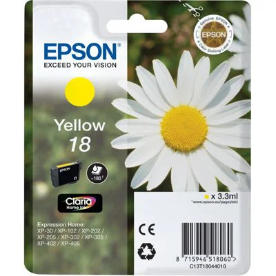 Original OEM Ink Cartridge Epson T1804 (C13T18044010) (Yellow)