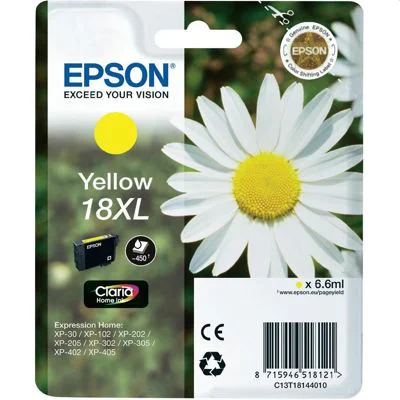 Original OEM Ink Cartridge Epson T1814 (C13T18144010) (Yellow)