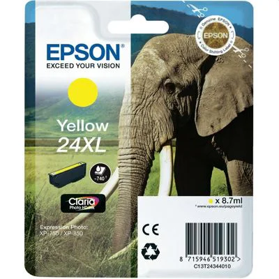 Original OEM Ink Cartridge Epson T2434 (C13T24344010) (Yellow)