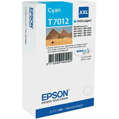 Original OEM Ink Cartridge Epson T7012 (C13T70124010) (Cyan)
