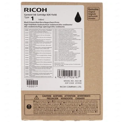 Original OEM Ink Cartridge Ricoh Garment Type 1 (140ml) (257059) (Black)