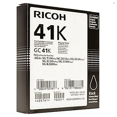 Original OEM Ink Cartridge Ricoh GC-41K (405761) (Black)