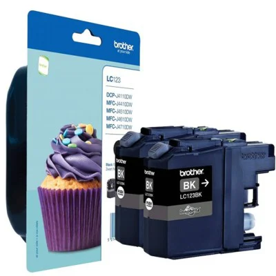 Original OEM Ink Cartridges Brother LC-123 BK (LC123BKBP2) (Black) (2-pack)
