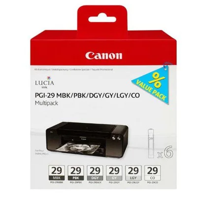 Original OEM Ink Cartridges Canon PGI-29 MBK PBK DGY GY LGY CO (4868B018) (multi pack)