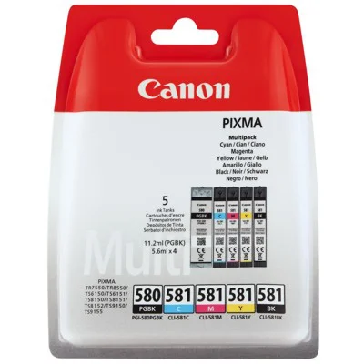 Original OEM Ink Cartridges Canon PGI-580 CLI-581  CMYK (2078C005) (multi pack)