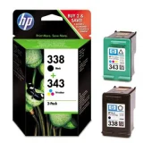 Original OEM Ink Cartridges HP 338 + 343 (SD449EE) for HP OfficeJet H470
