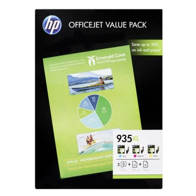 Original OEM Ink Cartridges HP 935 XL CMY (F6U78AE) (3-pack)