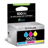 Original OEM Ink Cartridges Lexmark 100XL CMY (14N0850)