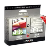 Original OEM Ink Cartridges Lexmark 43XL + 44XL (80D2966)