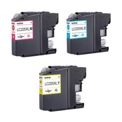 Ink cartridges Brother LC-225 CMY - compatible and original OEM