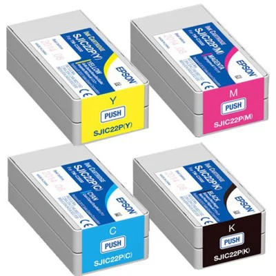 Ink cartridges Epson SJIC22P CMYK - compatible and original OEM