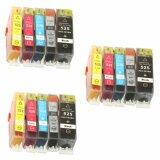 3x Tusze Zamienniki PGI-525 BK/CLI-526 CMYK do Canon (komplet)