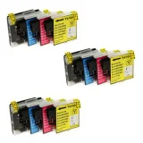 3x Compatible Ink Cartridges LC-1100 CMYK (LC1100VALBP) for Brother DCP-385C