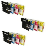 3x Compatible Ink Cartridges LC-985 CMYK for Brother (LC985VALBP)