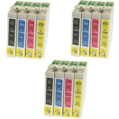 3x Compatible Ink Cartridges T0715 for Epson (C13T07154010) (multi pack)