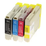 Compatible Ink Cartridges LC-1000 CMYK (LC1000VALBP) for Brother FAX-1560