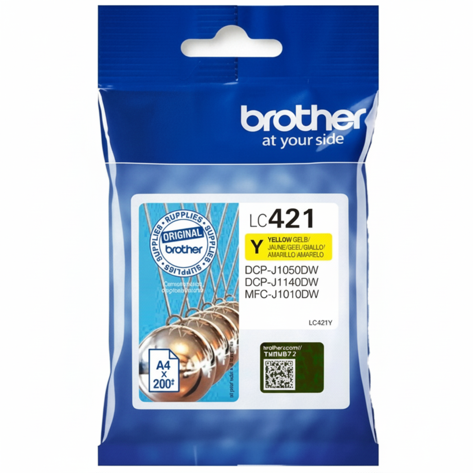 Original OEM Ink Cartridge Brother LC-421 Y (LC421Y) (Yellow)