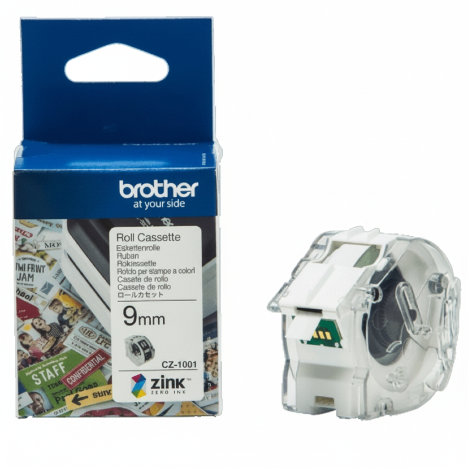 Original OEM Tape Brother 9 mm (CZ1001) (White) (9 mm, 5 m)