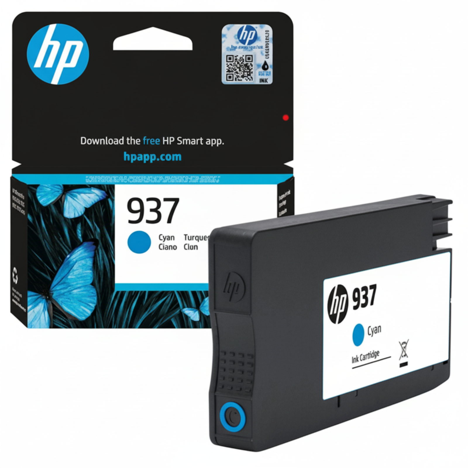 Original OEM Ink Cartridge HP 937 (4S6W2NE) (Cyan)
