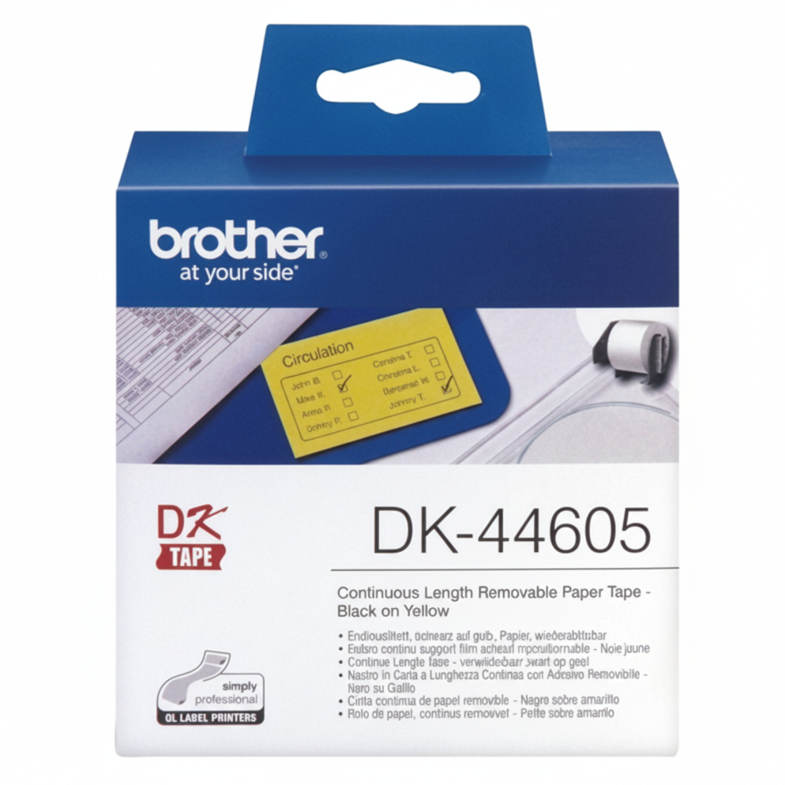 Original OEM Tape Brother DK-44605 (DK-44605) (Yellow) (62 mm, 30,48 m)