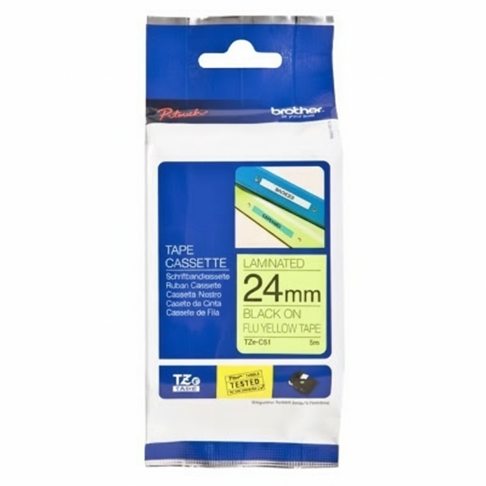 Original OEM Tape Brother TZe-C51 (TZe-C51) (Yellow) (24 mm, 5 m)