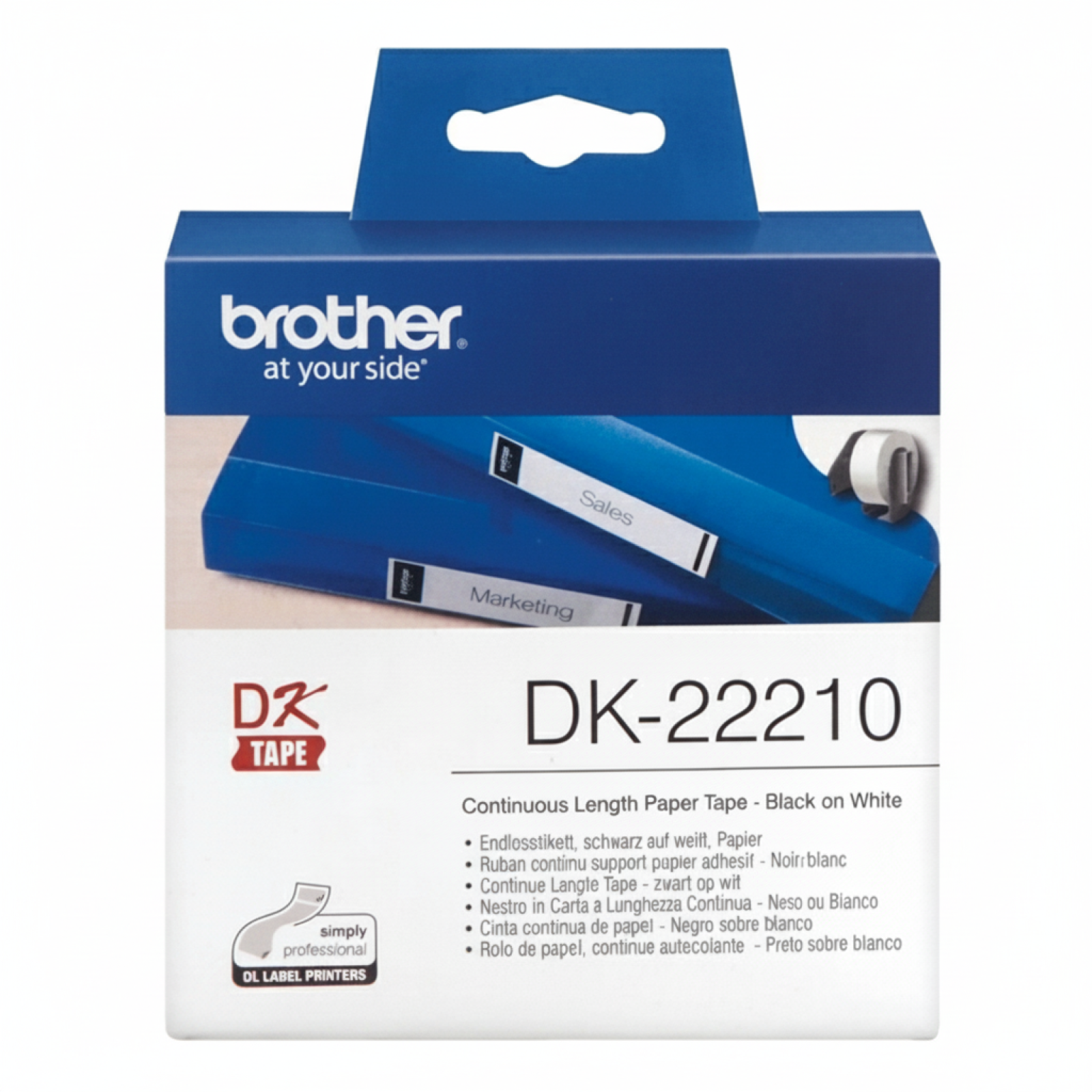 Original OEM Tape Brother DK-22210 (DK-22210) (White) (29 mm, 30,48 m)