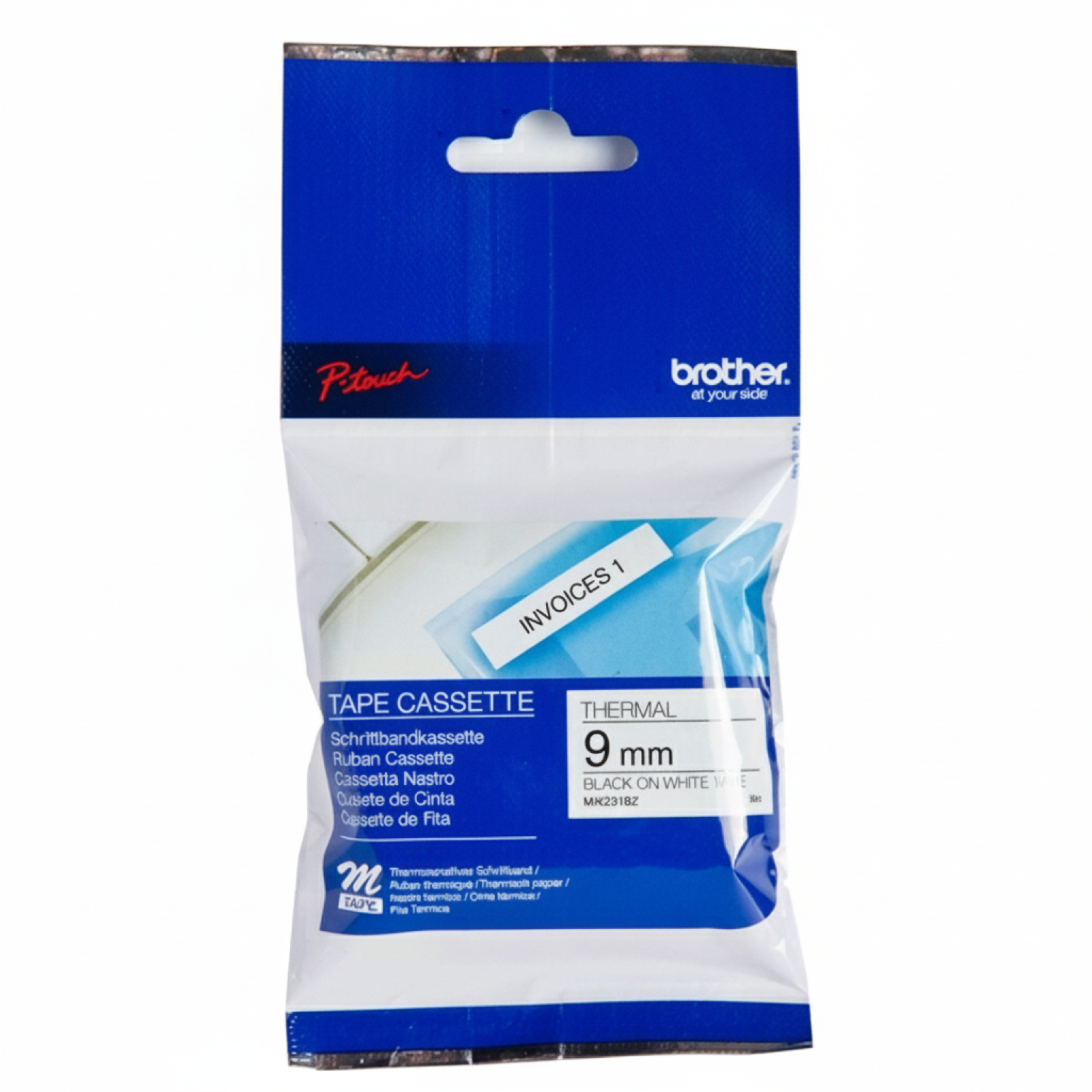 Original OEM Tape Brother MK-221BZ (MK-221BZ) (White) (9 mm, 8 m)