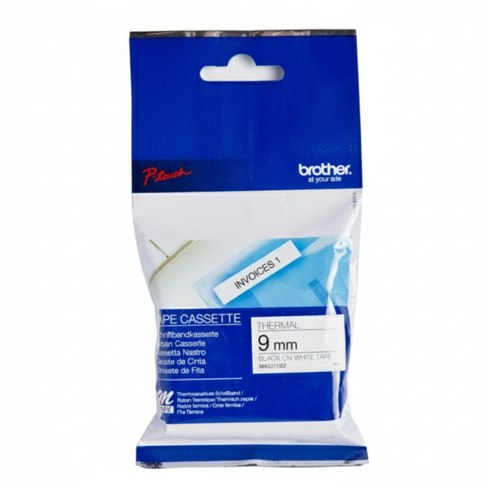 Original OEM Tape Brother MK-221SBZ (MK-221SBZ) (White) (9 mm, 4 m)