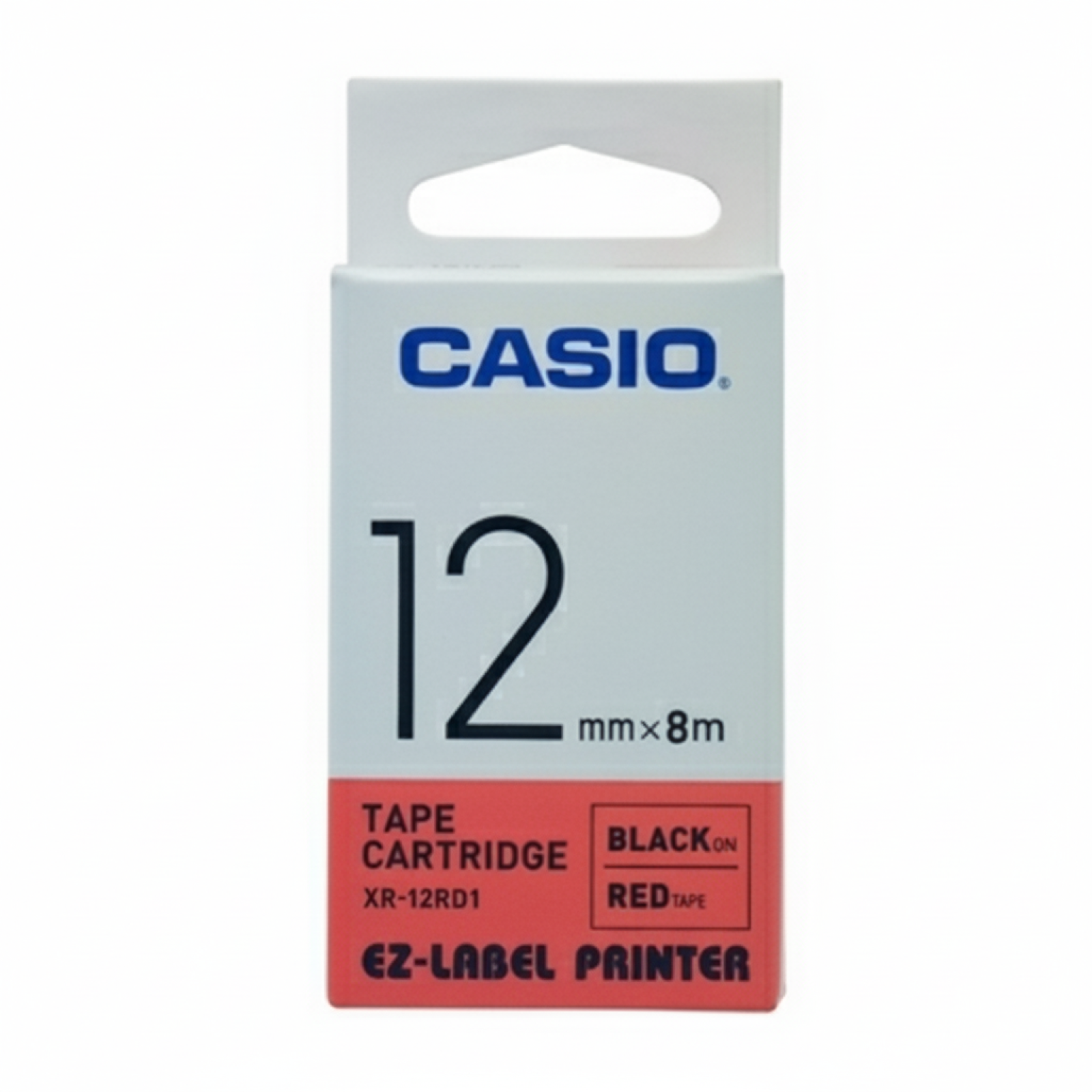 Original OEM Tape Casio XR-12RD1 (XR-12RD1) (Red) (12 mm, 8 m)