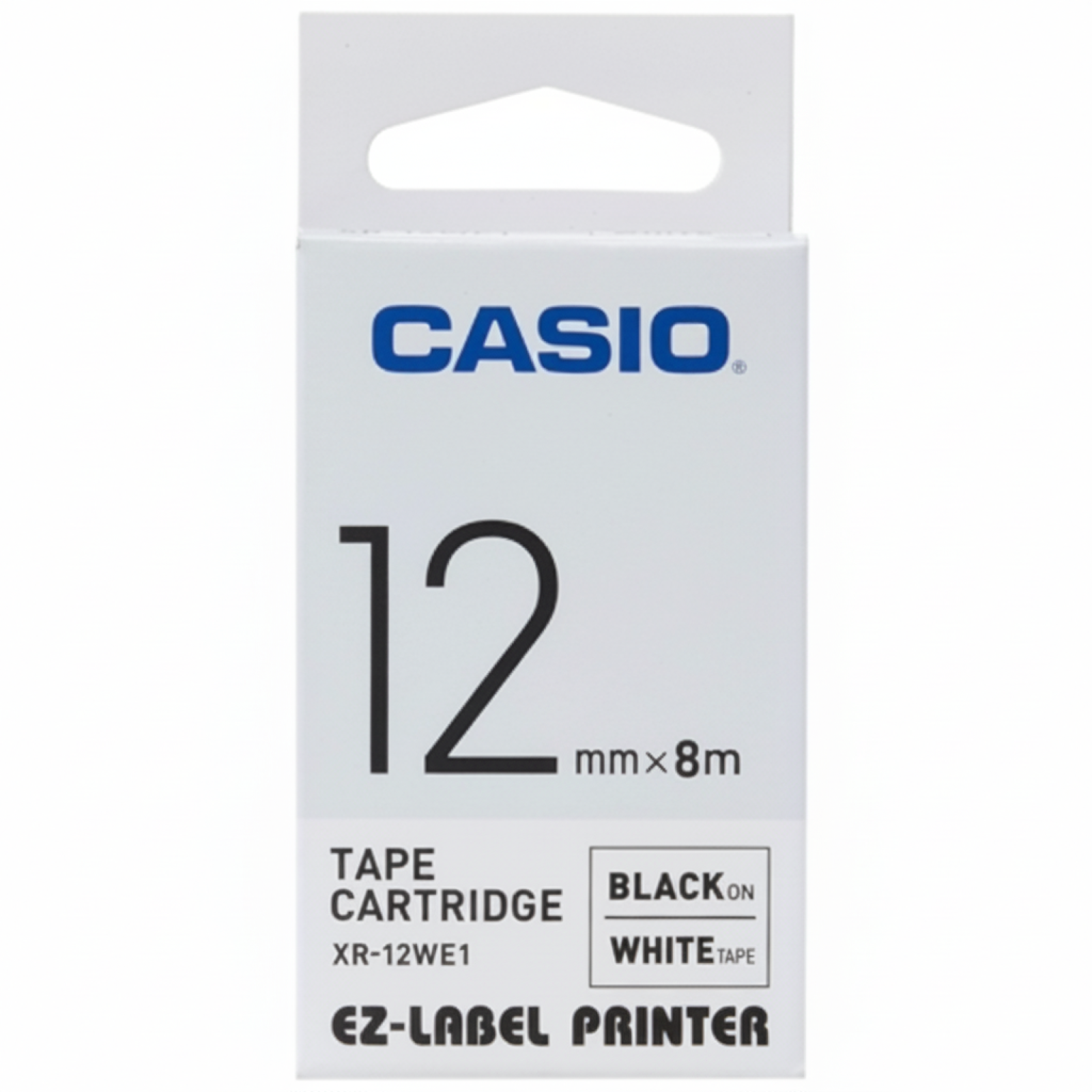 Original OEM Tape Casio XR-12WE1 (XR-12WE1) (White) (12 mm, 8 m)