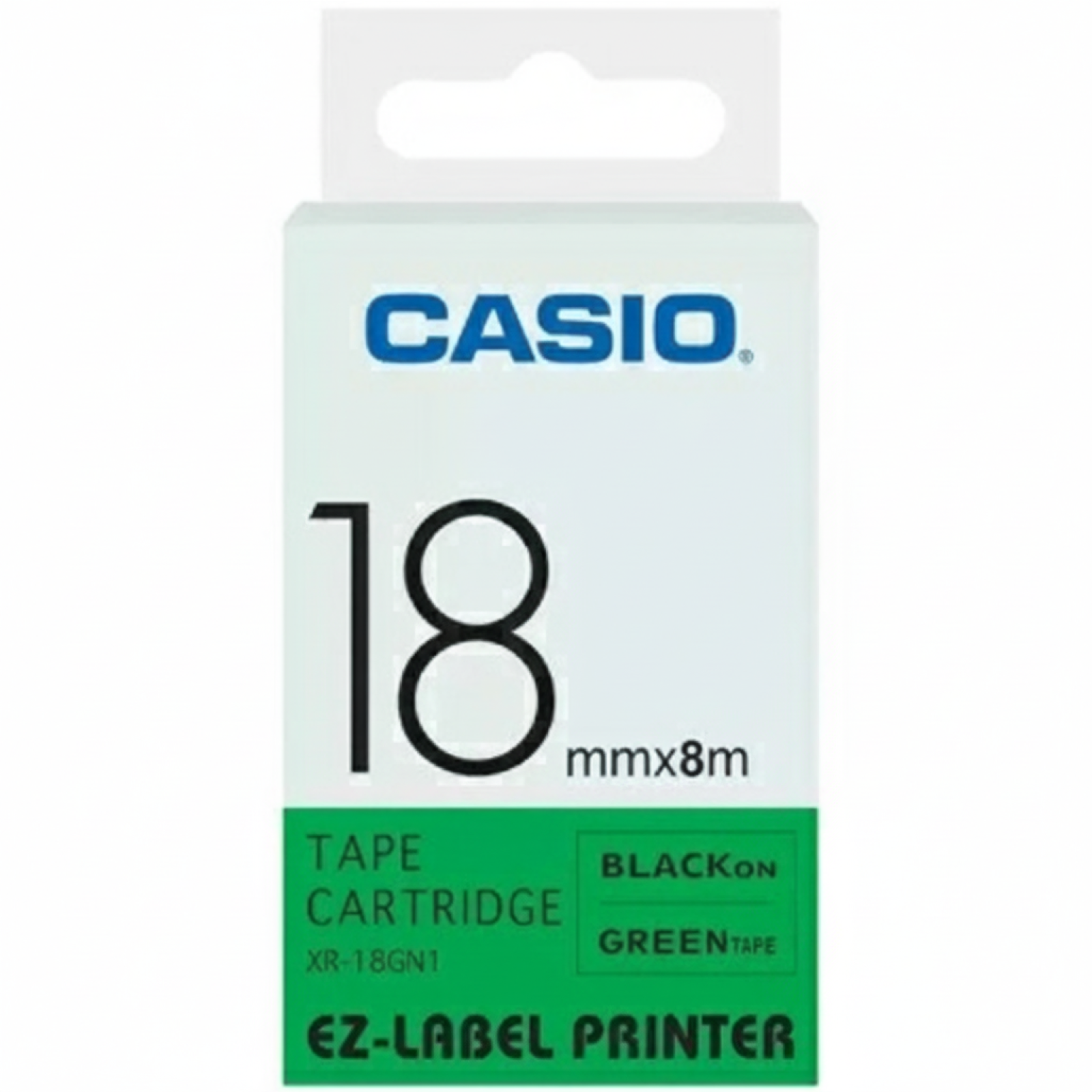 Original OEM Tape Casio XR-18GN1 (XR-18GN1) (Green) (18 mm, 8 m)