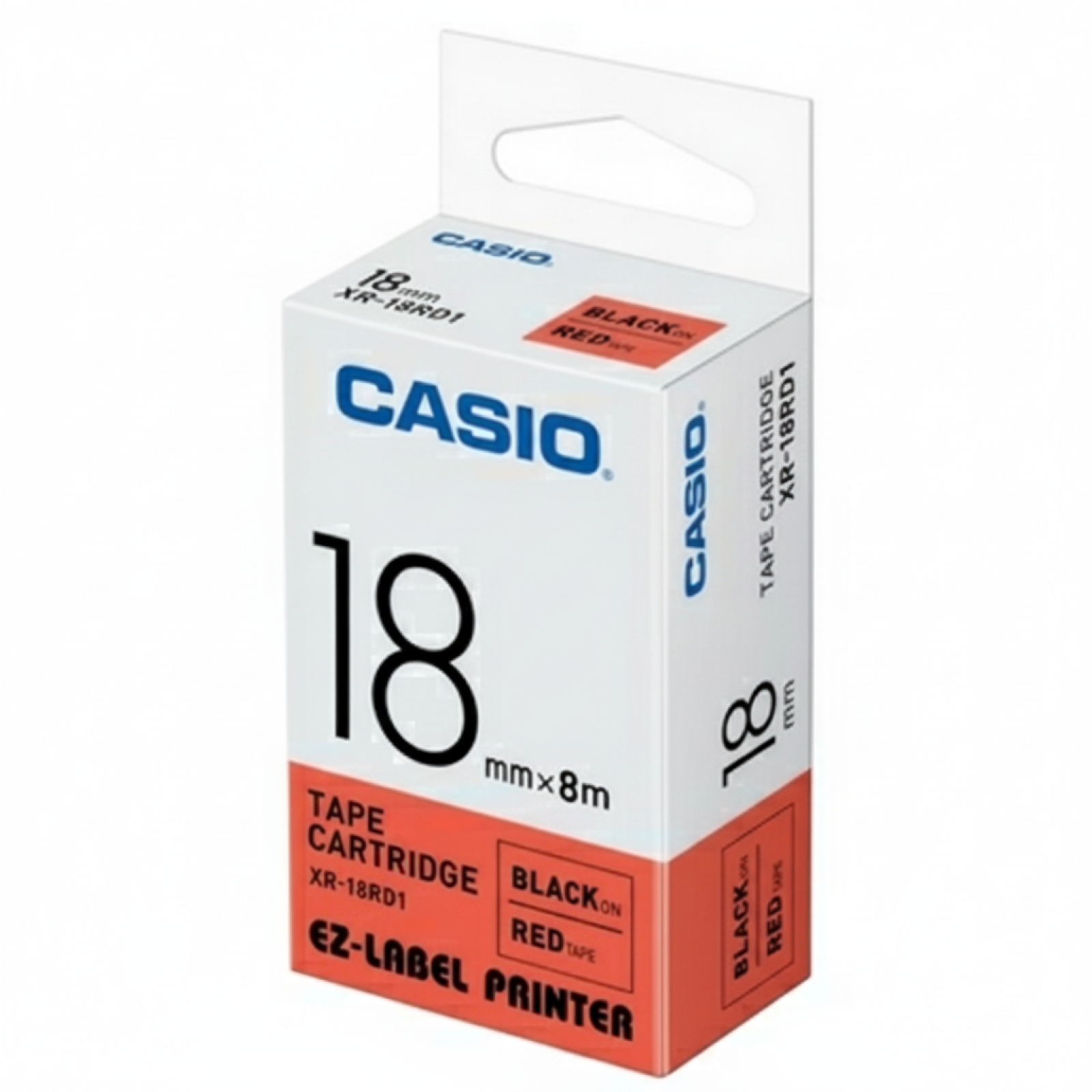 Original OEM Tape Casio XR-18RD1 (XR-18RD1) (Red) (18 mm, 8 m)