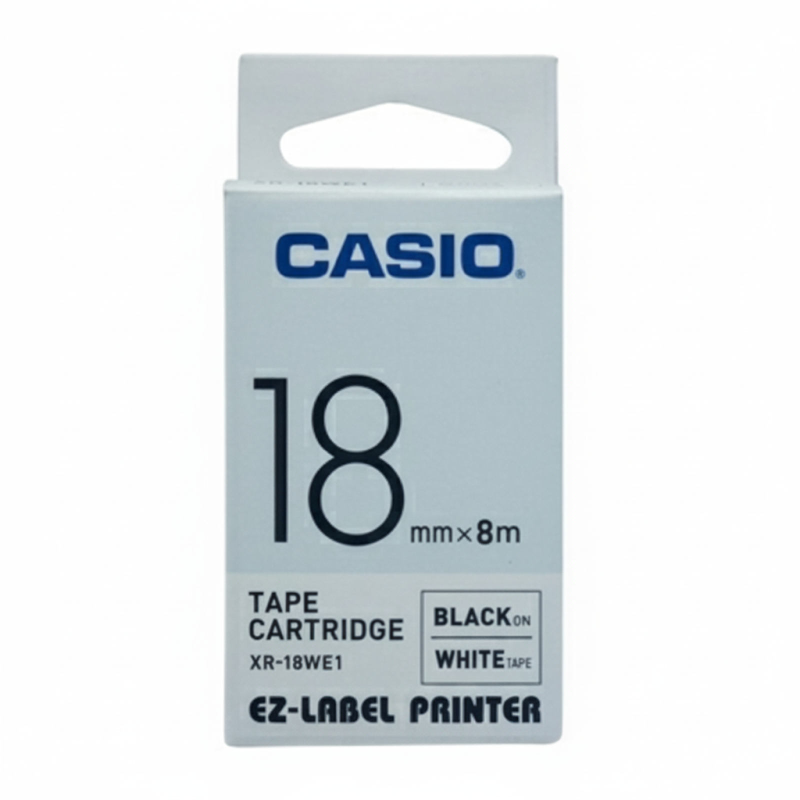 Original OEM Tape Casio XR-18WE1 (XR-18WE1) (White) (18 mm, 8 m)