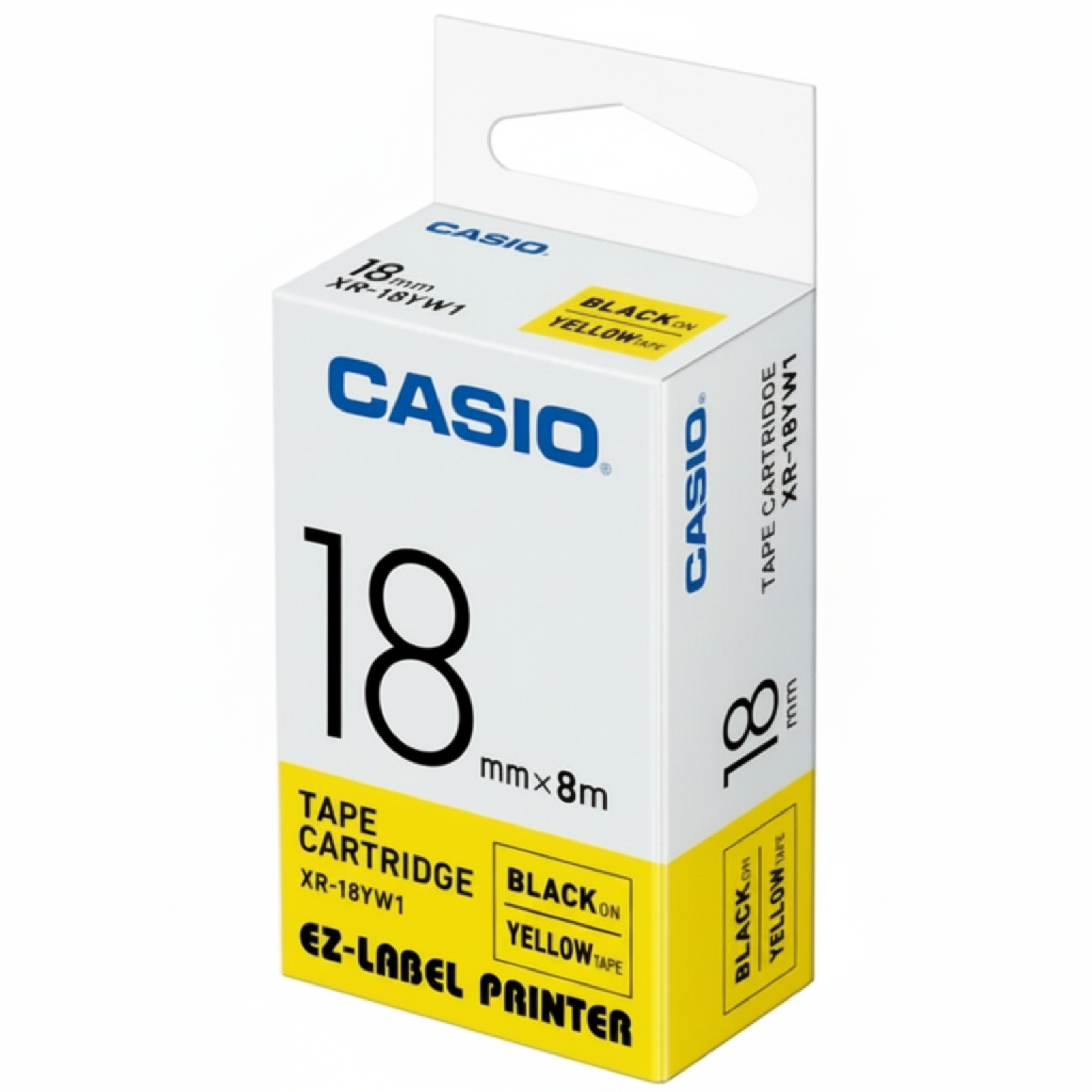 Original OEM Tape Casio XR-18YW1 (XR-18YW1) (Yellow) (18 mm, 8 m)
