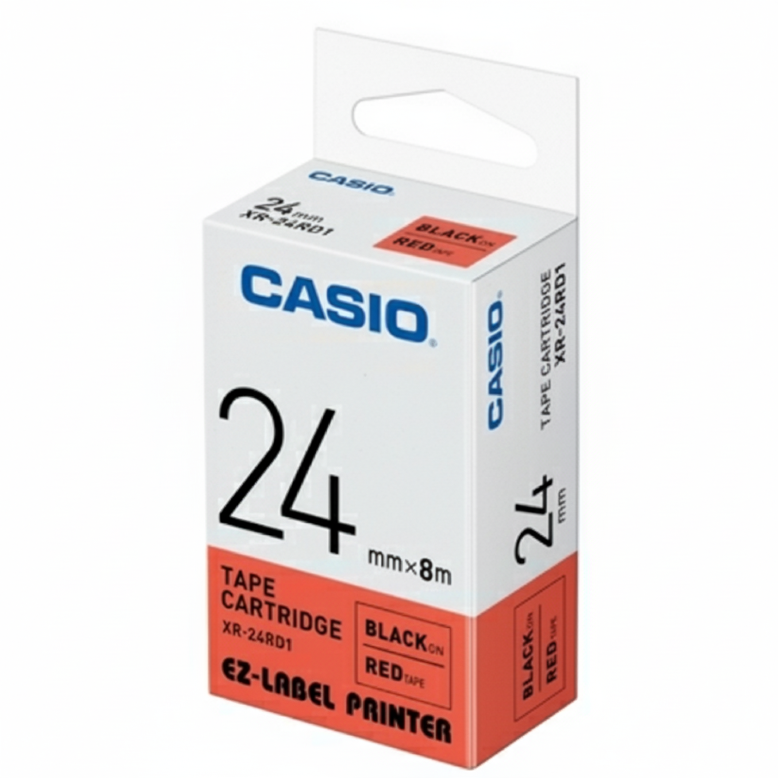 Original OEM Tape Casio XR-24RD1 (XR-24RD1) (Red) (24 mm, 8 m)
