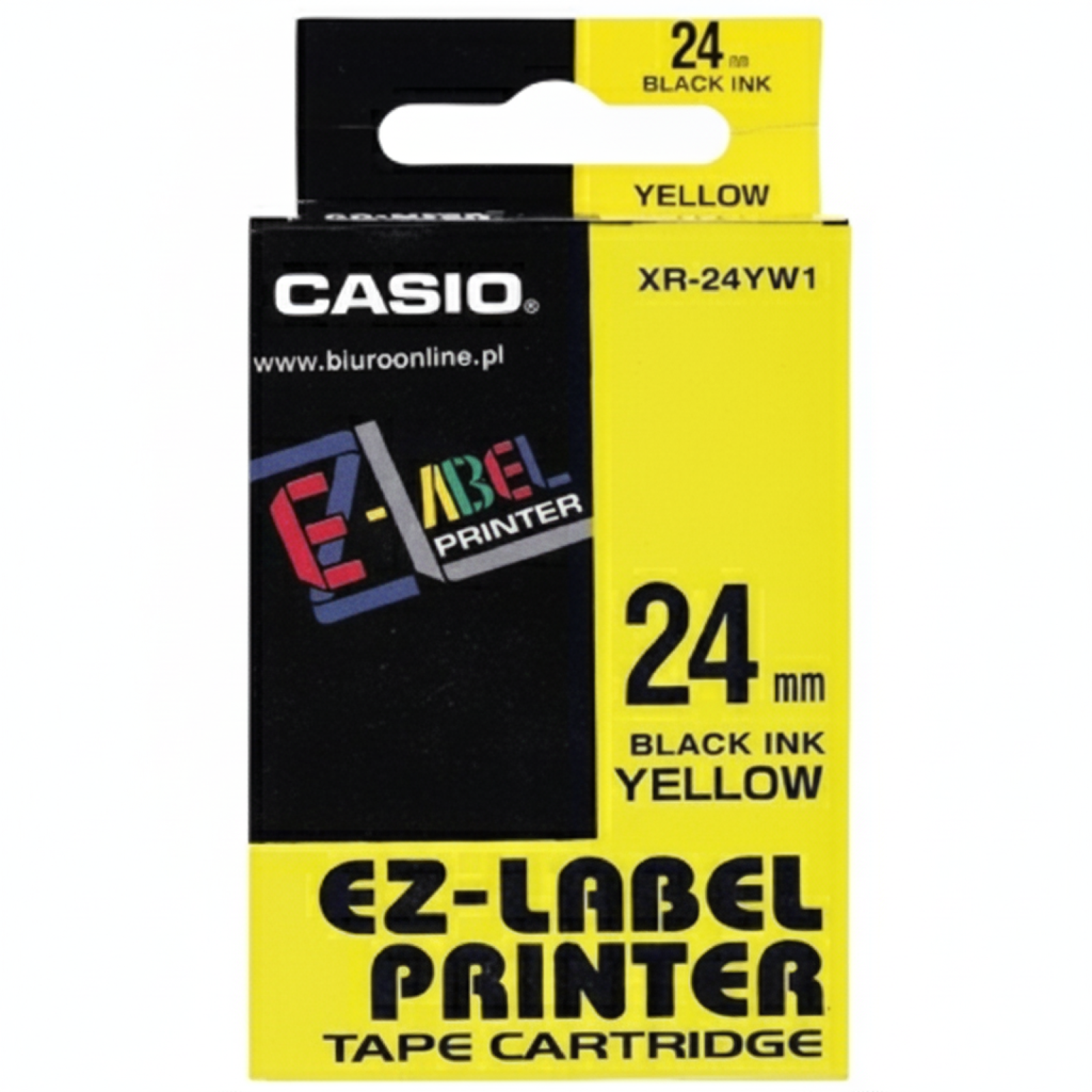 Original OEM Tape Casio XR-24YW1 (XR-24YW1) (Yellow) (24 mm, 8 m)