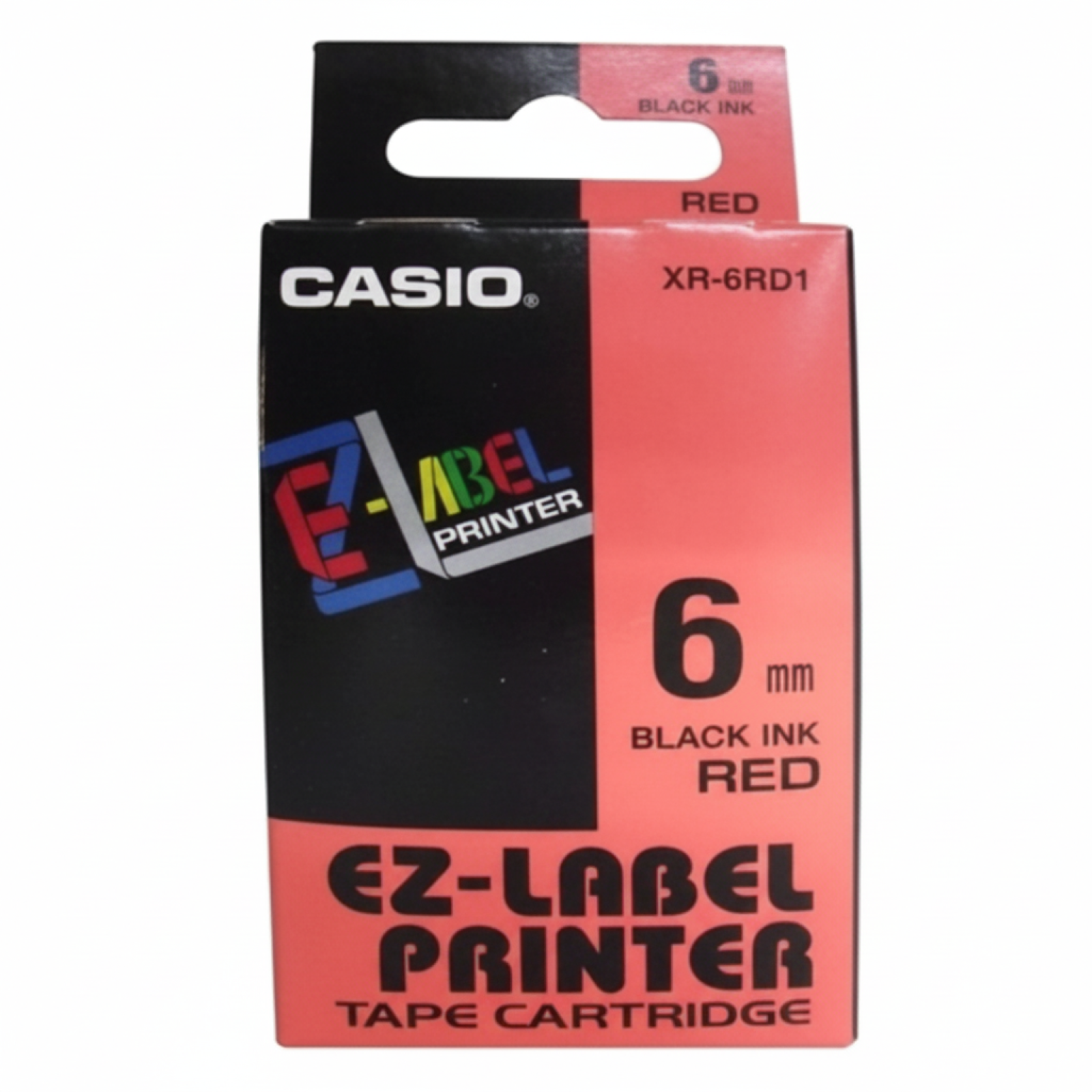 Original OEM Tape Casio XR-6RD1 (XR-6RD1) (Red) (6 mm, 8 m)