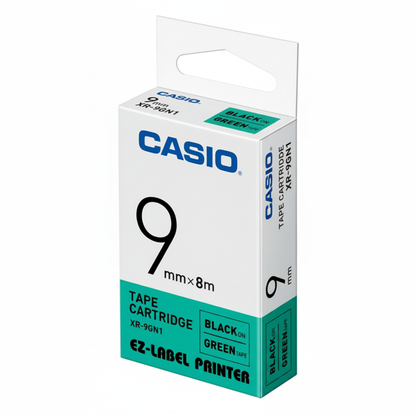 Original OEM Tape Casio XR-9GN1 (XR-9GN1) (Green) (9 mm, 8 m)